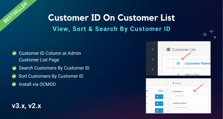 Customer ID On Customer List with Search Filter