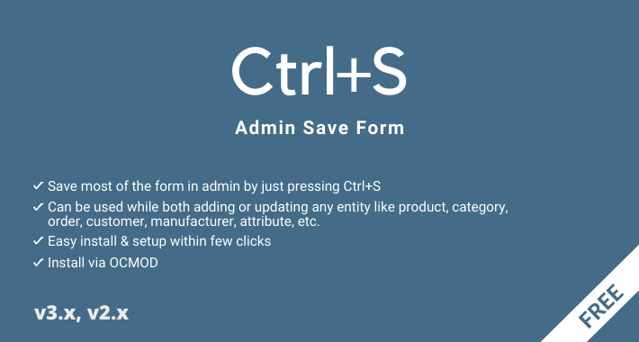Admin CTRL+S Save Form