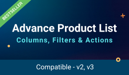 Advance Product List - Columns, Filters & Actions