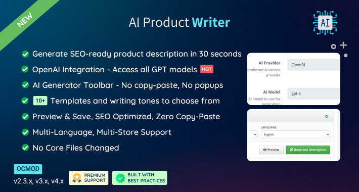 AI Product Writer with OpenAI ChatGPT 5 and ChatGPT 4 AI Product Writer with OpenAI ChatGPT 5 and ChatGPT 4