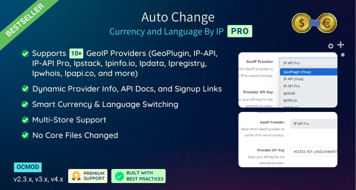 Auto Change Currency And Language By IP PRO